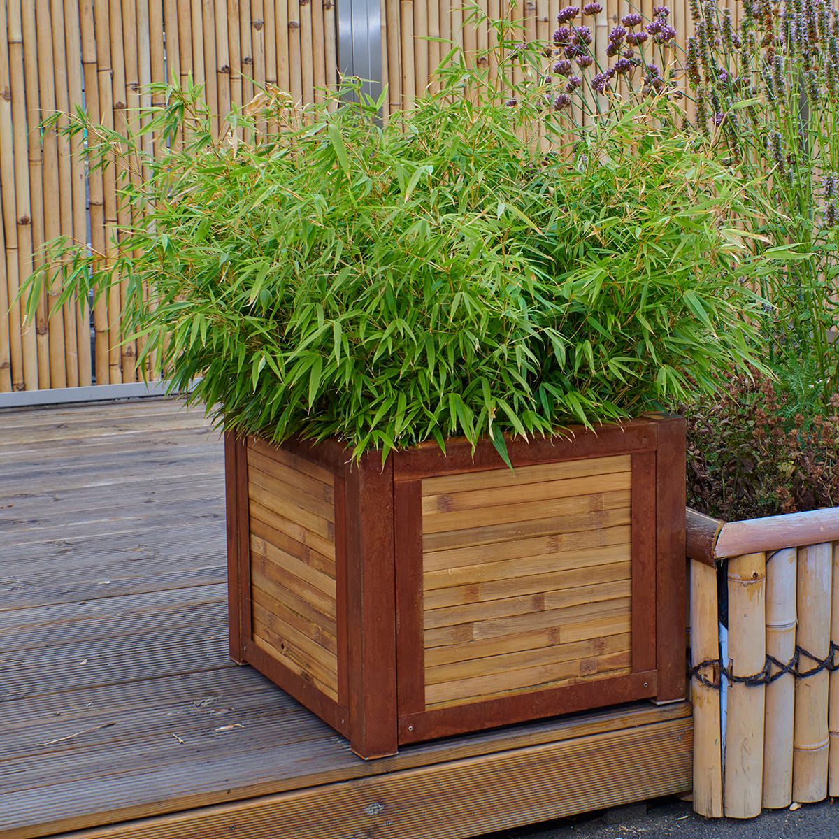 BambusBASIS Hochbeet mit Kokosfrostschutzmatte - Profile Corten