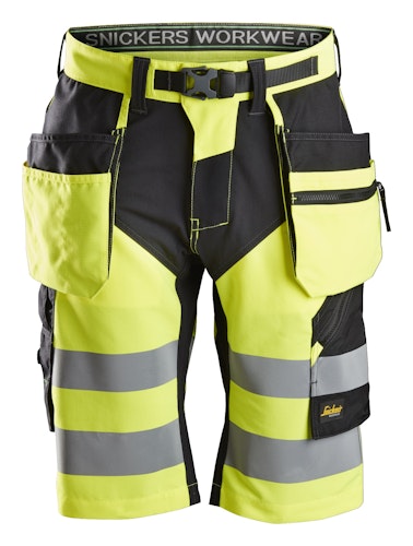 Snickers FlexiWork, High-Vis Shorts+ Holstertaschen, Klasse 1