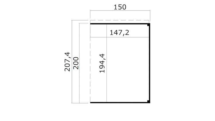 Weka Anbaudach für Gartenhaus Batu 1 - 150 oder 300 cm Breite