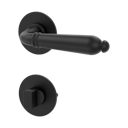 Vorschaubild Griffwerk CAROLA PIATTA S -Graphitschwarz Rosettengarnitur rund -Flachrosette -WC TS 37-45mm