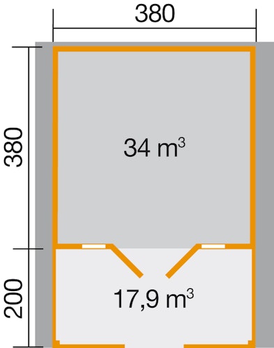 Weka 45 mm Weekendhaus 137 B mit Terrasse +Vordach