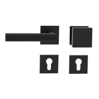 Griffwerk Wechselgarnitur VAYA 137 TRI fast2fix Fast2Fix GK3 Rosetten eckig Knopf SQUARE Graphitschwarz L