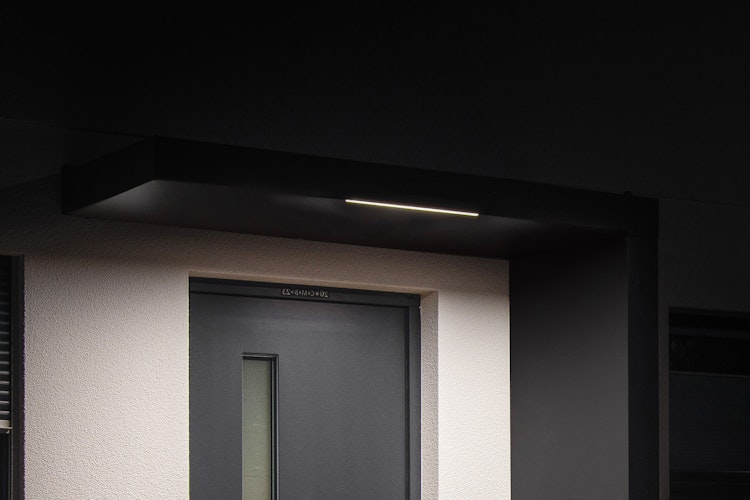 Gutta Rechteckvordach BS Plus 200 Sondermaß und Sonderfarbe inkl. Seitenteil und Briefkasten (neues Modell)