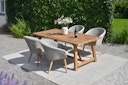 Vorschaubild Garden Pleasure Gartenmöbel Set OAKLAND / ARVADA, Tisch 200 x 100 + 4 Sessel, Akazie / Polyrattan Pfeffergrau / Kissen 100 % Polyester Taupe