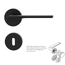 Vorschaubild Griffwerk Wechselgarnitur LEAF LIGHT SIEGER DESIGN - Samtgrau, Kaschmirgrau, Graphitschwarz