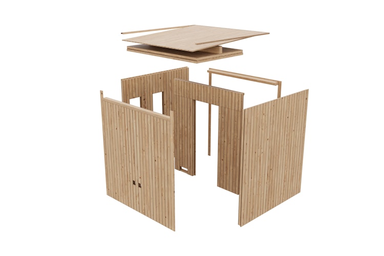Karibu Design Gartenhaus Home Office Studio 2 Blackline - 73 mm