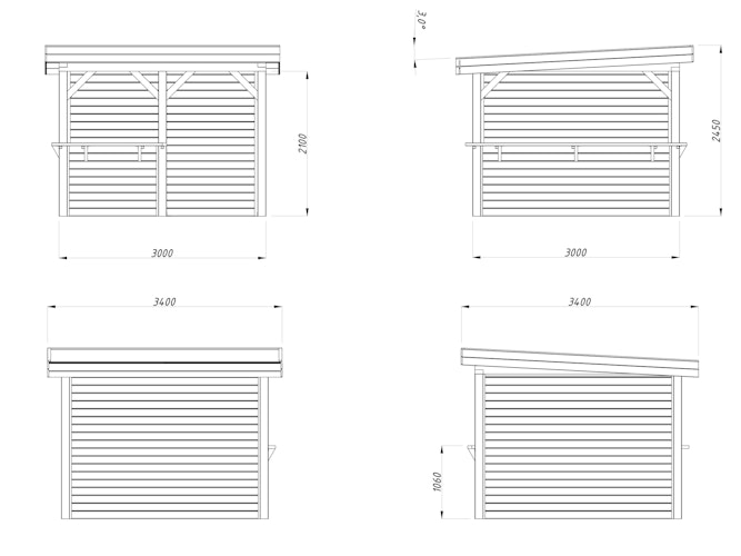 Palmako Carport/Pavillon Connect Lenna 8,3 m² Set 303