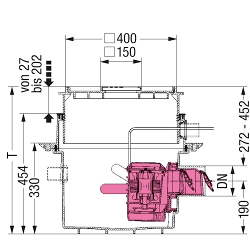 KESSEL 28451 - Rückstaupumpanlage Pumpfix S für Bodenplatte, befliesbar