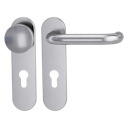 Vorschaubild Griffwerk ALESSIA PROFESSIONAL Schraubtechnik FS Panik -Edelstahl matt  Kurzschild-Garnitur -Schraubt. -Knopf R2 -WR -Stift 9mm -TS 38-50mm