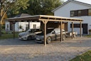 Vorschaubild Skan Holz Emsland - Flachdach Doppelcarport aus Leimholz Breite 609 cm
