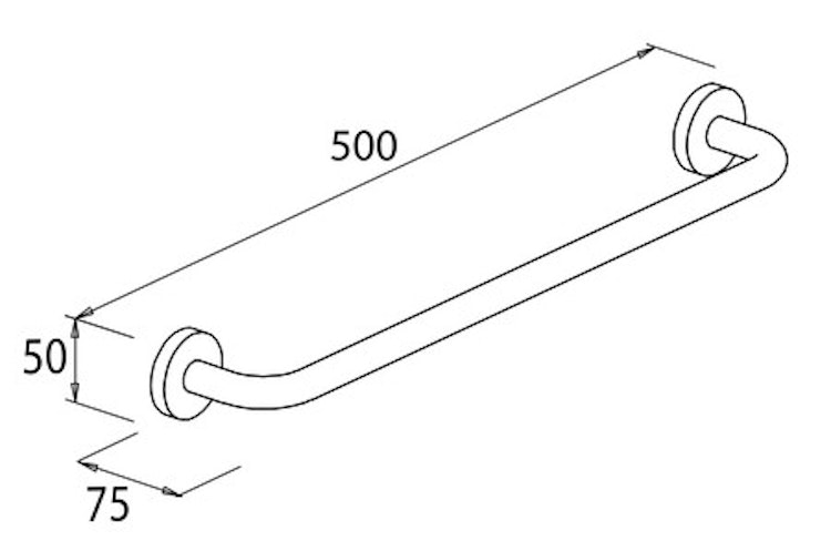 Bravat Badetuchstange Varuna, chrom - 50 cm, rund