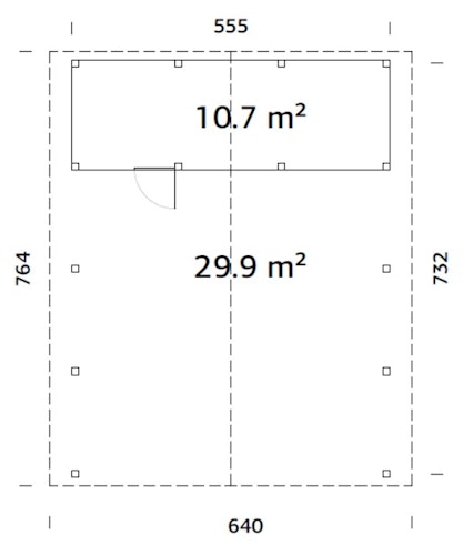 Palmako Carport Robert 40,6 m² mit Geräteraum
