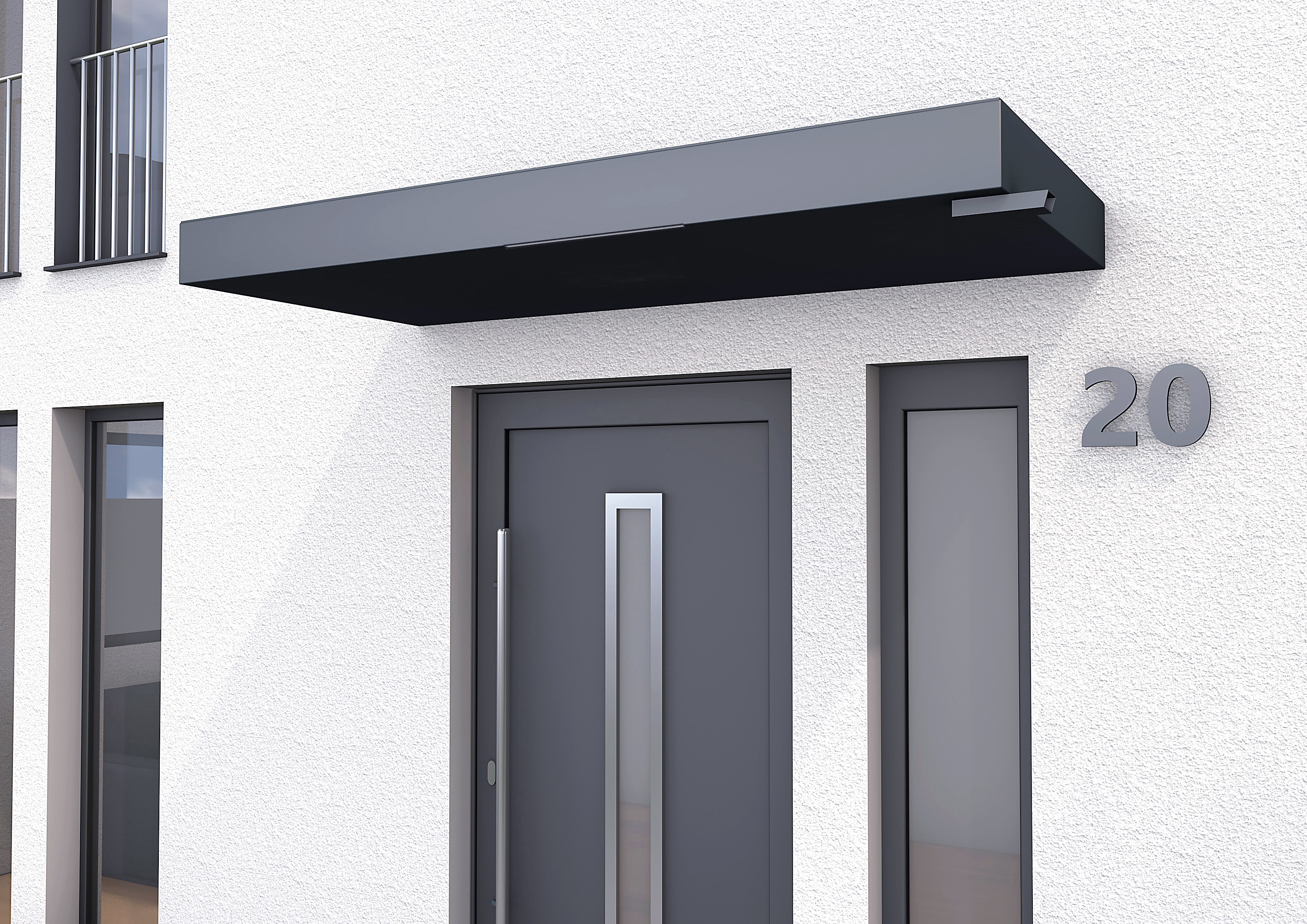 Gutta Rechteckvordach BS Plus 300 Sondermaß inkl. Wasserspeier  (neues Modell)