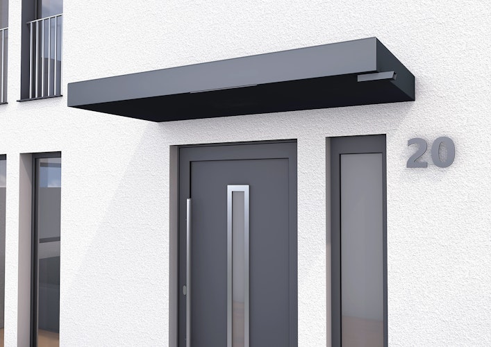 Gutta Rechteckvordach BS Plus 250 inkl. Wasserspeier (neues Modell)