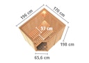 Vorschaubild Karibu Sauna Siirin mit Eckeinstieg 68 mm inkl. gratis Sauna-Zubehörset im Wert von 234,94 €