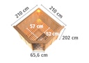 Vorschaubild Karibu Sauna Jarin mit Eckeinstieg 68 mm inkl. gratis Sauna-Zubehörset im Wert von 234,94 €