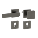 Vorschaubild GRIFFWERK Wechselgarnitur MINIMAL MODERN Schraubtechnik GK4 Rosetten eckig Knopf SQUARE Kaschmirgrau L