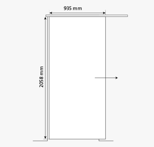 Griffwerk Glasschiebetür (VSG) PIANO WHITE VSG PURE WHITE weiß blickdicht 935x2058x8.8mm