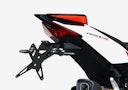 Vorschaubild PROTECH X-SHAPE Kennzeichenhalter SET mit Reflektor und Beleuchtung Alu & Stahl Schwarz für APRILIA RSV4 / Factory, Tuono V4 / Factory