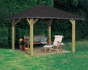 Vorschaubild Karibu 4-Eck Pavillon Bergen 1 kesseldruckimprägniert Sparset inkl. Dachschindeln