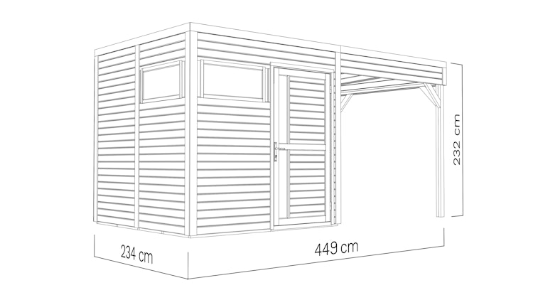 Bertilo Gartenhaus Cubus 2 Lounge - 19 mm