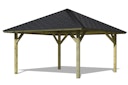 Vorschaubild Karibu 4-Eck Pavillon Holm 1 kesseldruckimprägniert Sparset inkl. Dachschindeln