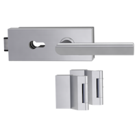 Griffwerk PURISTO S -Edelstahl matt Ganzglastürbeschlagset -3-teiliger Bandsatz -mit Griff TRI 134 -EM -PZ