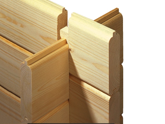 Weka 28 mm Gartenhaus Premium 28 mit Vordach (20 cm)