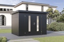 Vorschaubild Wolff Finnhaus Premium Metall Gartenhaus Eirik 3024 Anthrazit