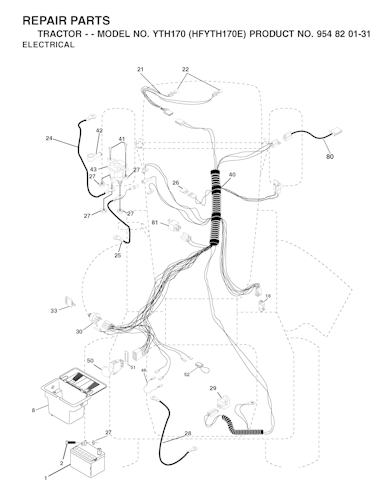 Husqvarna Gartentraktoren YTH170, HFYTH170E, 954820131, 2001-01