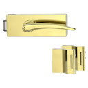 Vorschaubild Griffwerk Glastürbeschlag PURISTO S mit Griff MARISA PROF unverschließbar Flüster 3-tlg. Bänder MARISA Messing-Optik