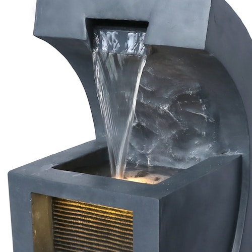 Gardenforma Wasserspiel Salvador, Polyresin inkl. Pumpe und LED-Beleuchtung