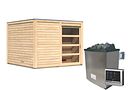 Vorschaubild Karibu Gartensauna Saunahaus Cuben inkl. Vorraum, naturbelassen inkl. gratis Zubehörpaket im Wert von 126,96€