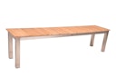 Vorschaubild Garden Pleasure Gartenmöbel Set DALLAS 01, Tisch 200 x 90 + 2 Bänke, Edelstahl / Teak