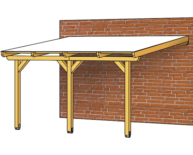 Skan Holz Terrassenüberdachung Andria mit Mittelpfosten Breite 434 cm