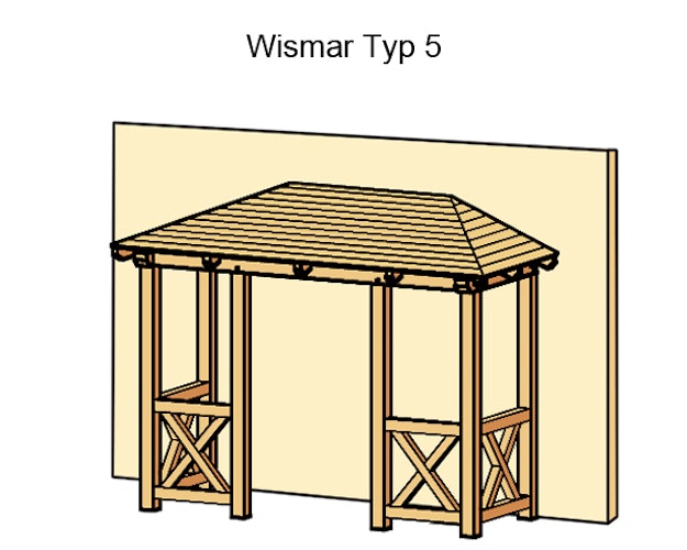 Skan Holz Walmdach Vordach Doppeltür Wismar