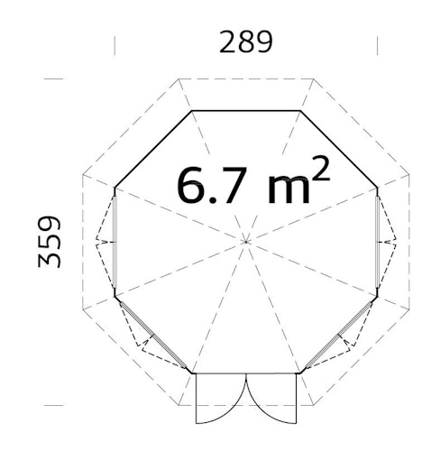Palmako Pavillon Veronica 4 6,7 m² - 28 mm
