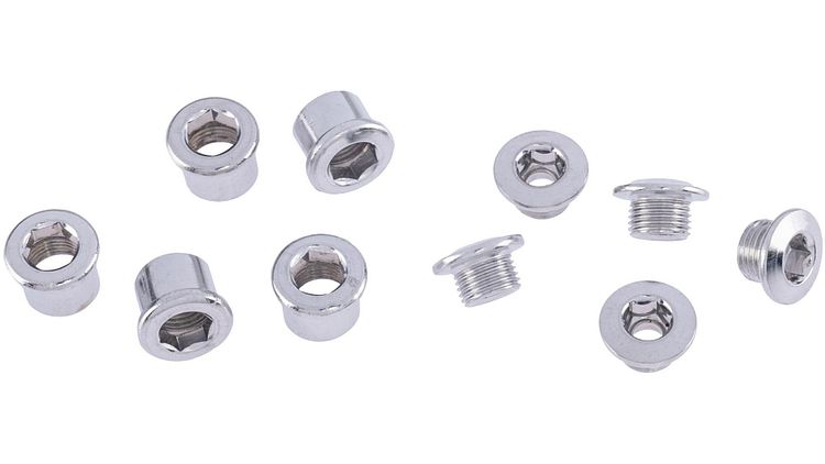 CONTEC Kettenblattschraube C.Nut silber passend für 2-fach Kurbeln, 5-Arm, 5 Stü