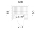 Vorschaubild Palmako Saunahaus Cubic 2,6 m² Aktionsangebot inkl. 6 kW Saunaofen - 44 mm