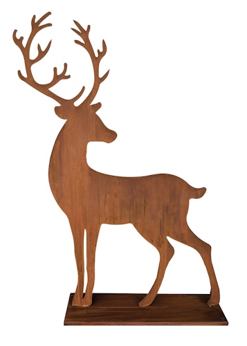 Badeko Hirsch-Deko „Leon“ (200 cm) in Edelrostoptik