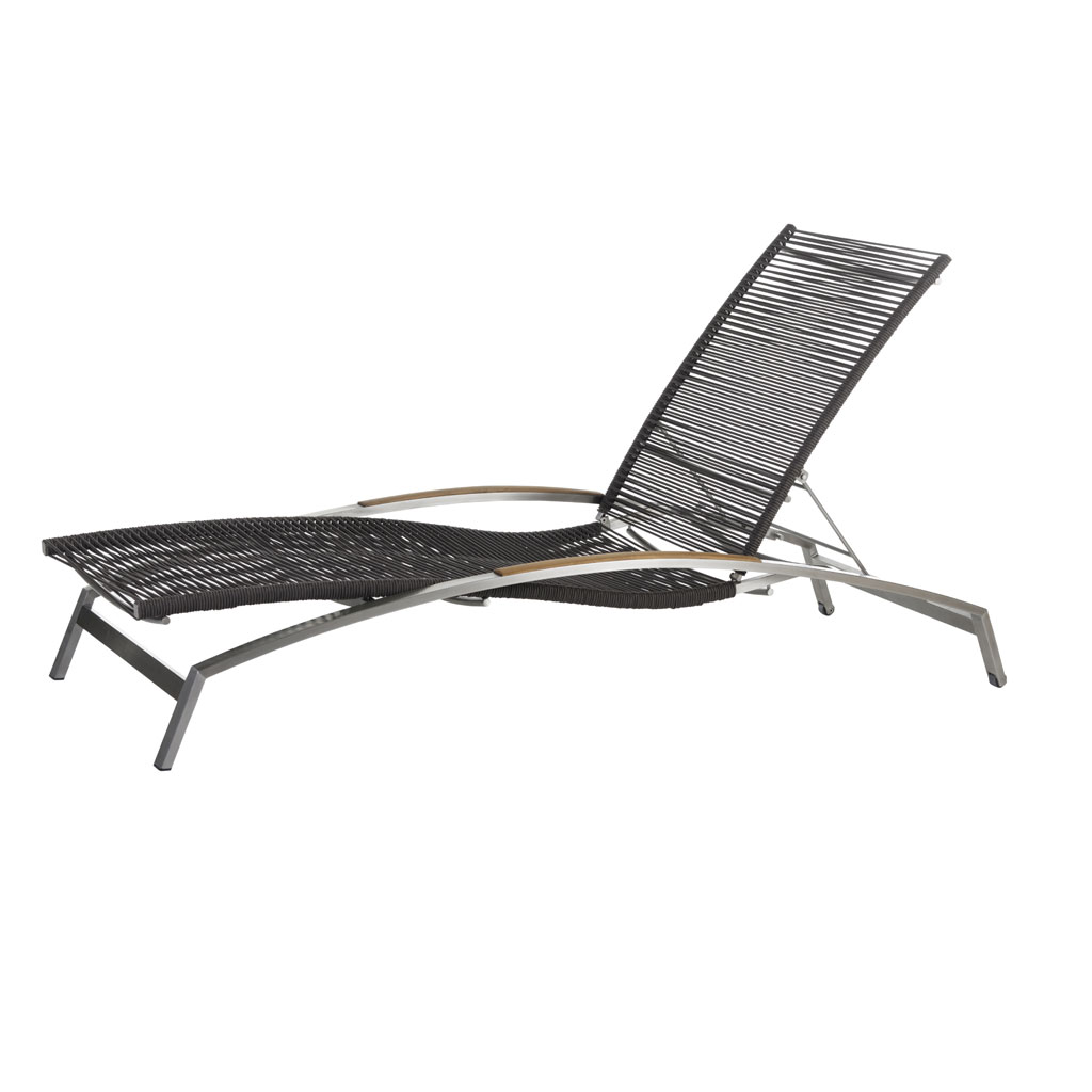 Diamond Garden Liege ATLANTA, Edelstahl / Rope Mocca / Teak-Armlehnen