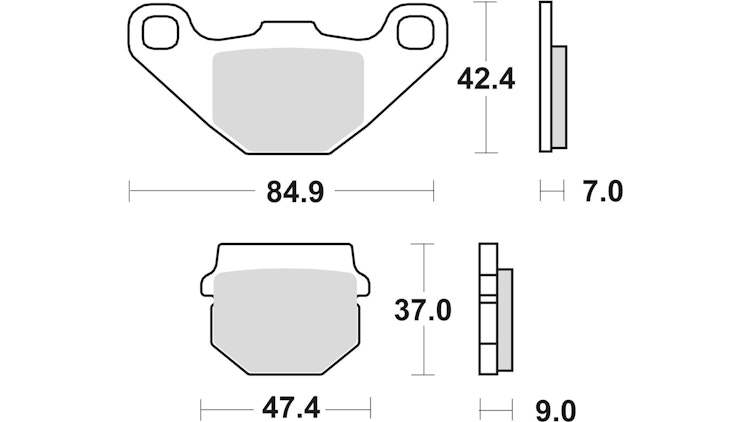 TRW Bremsbelag Typ EC Organisch mit ABE, Bremsbelag "MCB 519" Satz