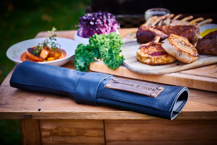 DICK Leder-Rolltasche RED SPIRIT 5-teilig schwarz