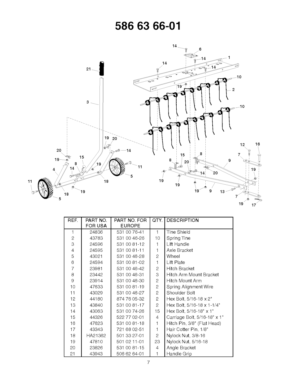 Explosionszeichnung Ersatzteile