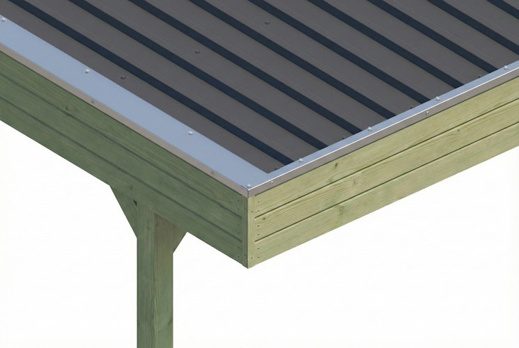 Skan Holz Doppelcarport Friesland 546x708 cm mit Abstellraum Set D