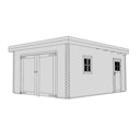 Vorschaubild Karibu Flachdach Garage mit Tor - 38 mm