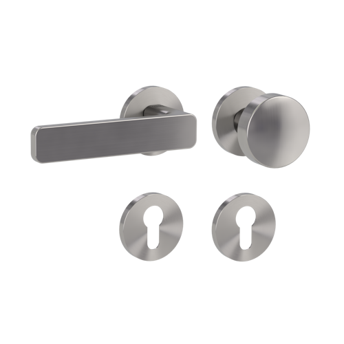 Griffwerk Wechselgarnitur VAYA 265 MINIMAL MODERN fast2fix Fast2Fix Rosetten rund Knopf R2 Samtgrau L