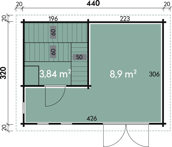 Wolff Finnhaus Saunahaus Eurika 70 de luxe isolierverglast