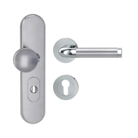 Griffwerk Kombi-Schutzbeschlag TITANO SB_882 mit Griff SIMONA 72mm Zylinderabdeckung Tür 38-50mm R SIMONA Chrom