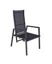 Vorschaubild Garden Pleasure Gartenmöbel Set AMIRA / SINTRA, Ausziehtisch 195 /240 x 100 + 6 Sessel, Alu Anthrazit / Kunststoffgewebe Grau / Kissen 100 % Polyester